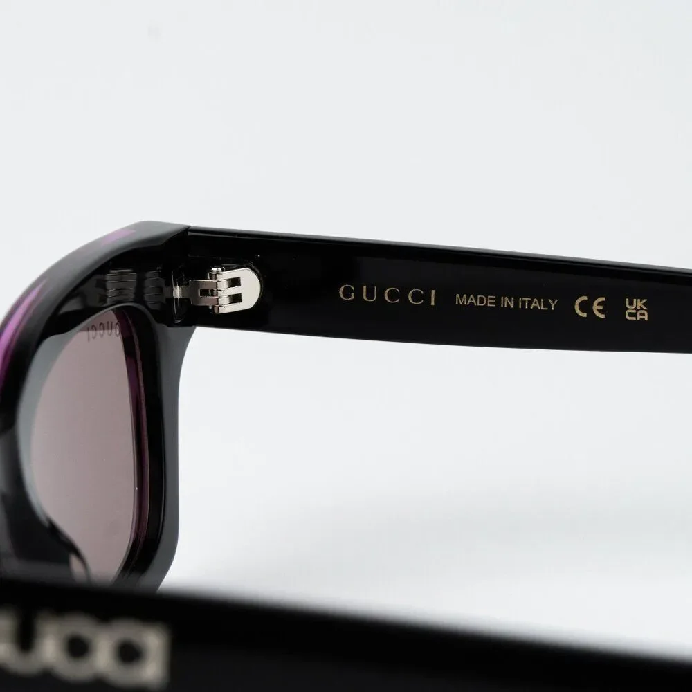 Gucci Women Sunglasses Black Violet Cat Eye GG1790S 003 NEW AUTHENTIC